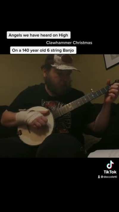 Christmas Caroling on My 140 year old six string banjo