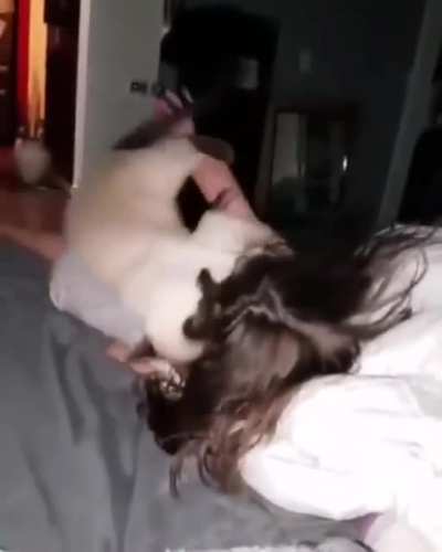 The demon comes out from under the bed...