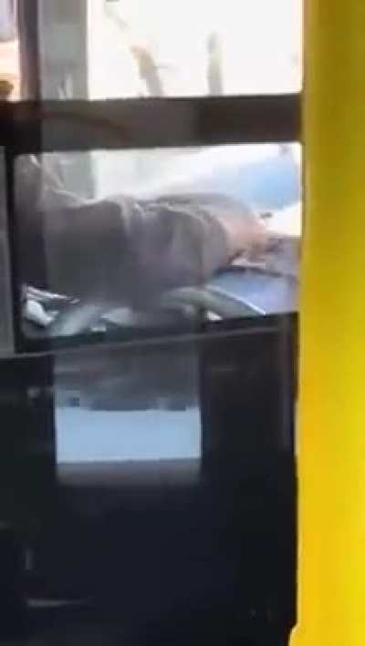 German Bus Driver with some casual pro-level knife spinning?