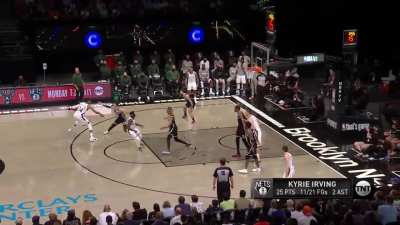 [Highlight] Claxton swipes the ball, Kyrie brings it up and hits who else but the high-flying Landry Shamet for the Dunk