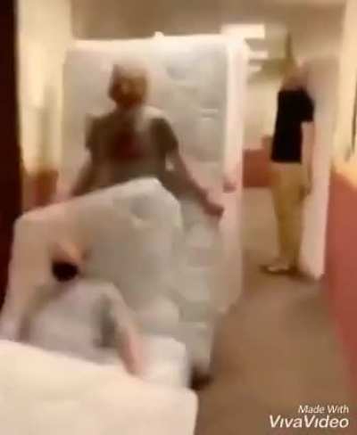Human mattress dominos