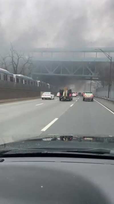 Something on fire outside of Philly. I95 southbound.