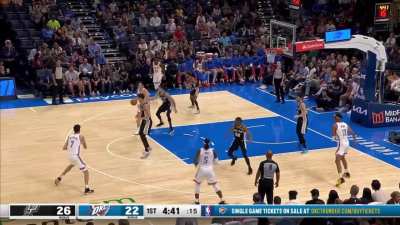 [Highlight] Chet Holmgren doing it all as he blocks Zach Collins, recovers the ball to start the transition offense, and eventually scores inside.