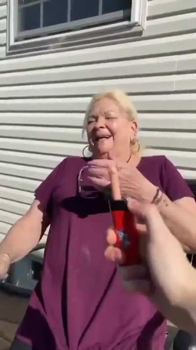 Grandma lighting a cigarette ?