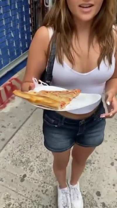 Destroying someone's pizza for stupid TikTok video.