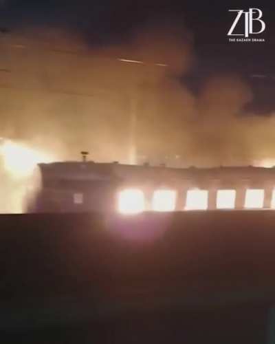 Just a train on fire passing through town