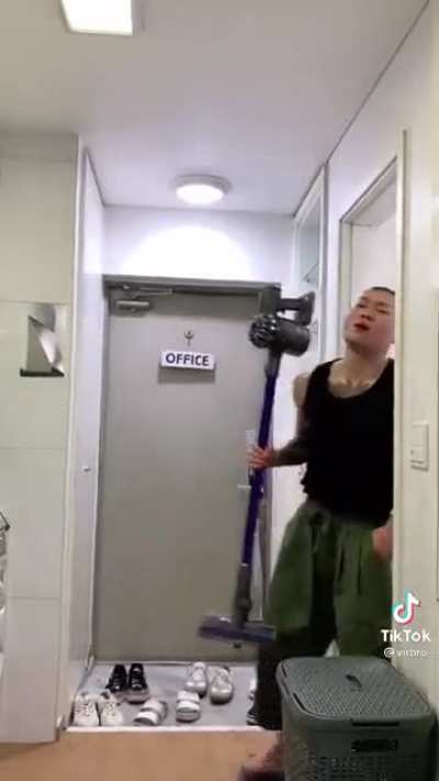 I guess he had no other way of cleaning.