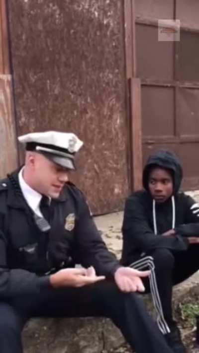 Officer raps a positive message to a young teen