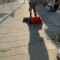 Drunk takes down weird bike thing and gets zapped